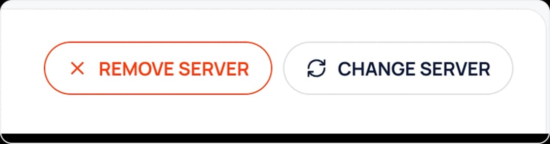 Remove Server and Change Server buttons in the division detail page